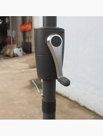 SIENA Parasol double gris droit ovale 2 x 3 m