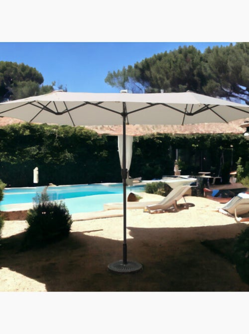 SIENA Parasol double gris droit ovale 2 x 3 m - Kiabi