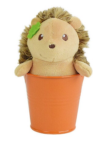 Silence ca pousse Lot de 2 pelucHes DANS POT Coccinnelle et Hérisson 15 cm