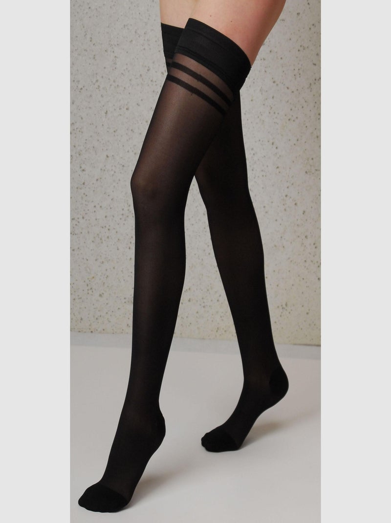 Silhouette 70 Derm Stay Up  Compression Moyenne Noir - Kiabi