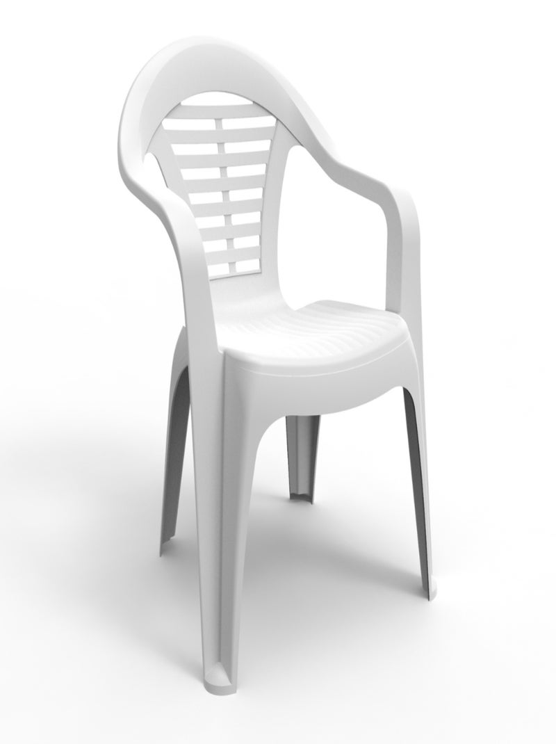 SILLA - Chaise de jardin blanche en résine Blanc - Kiabi