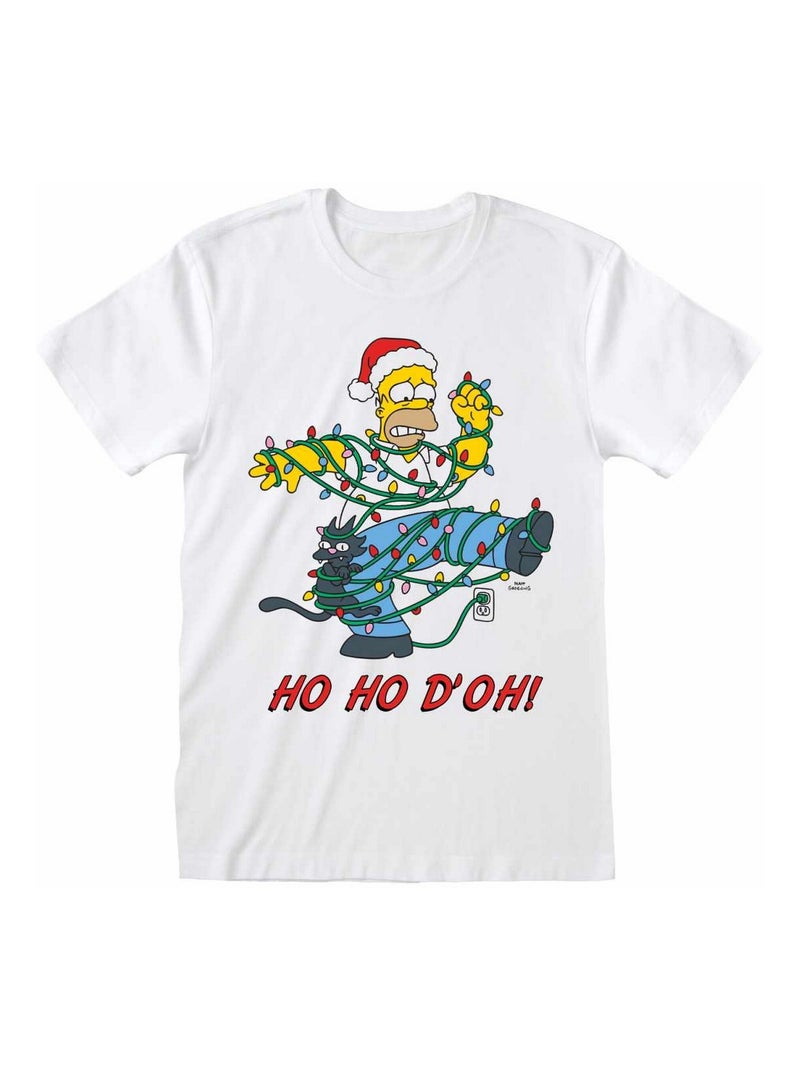 Simpson - T-shirt HO HO D´OH! Blanc - Kiabi