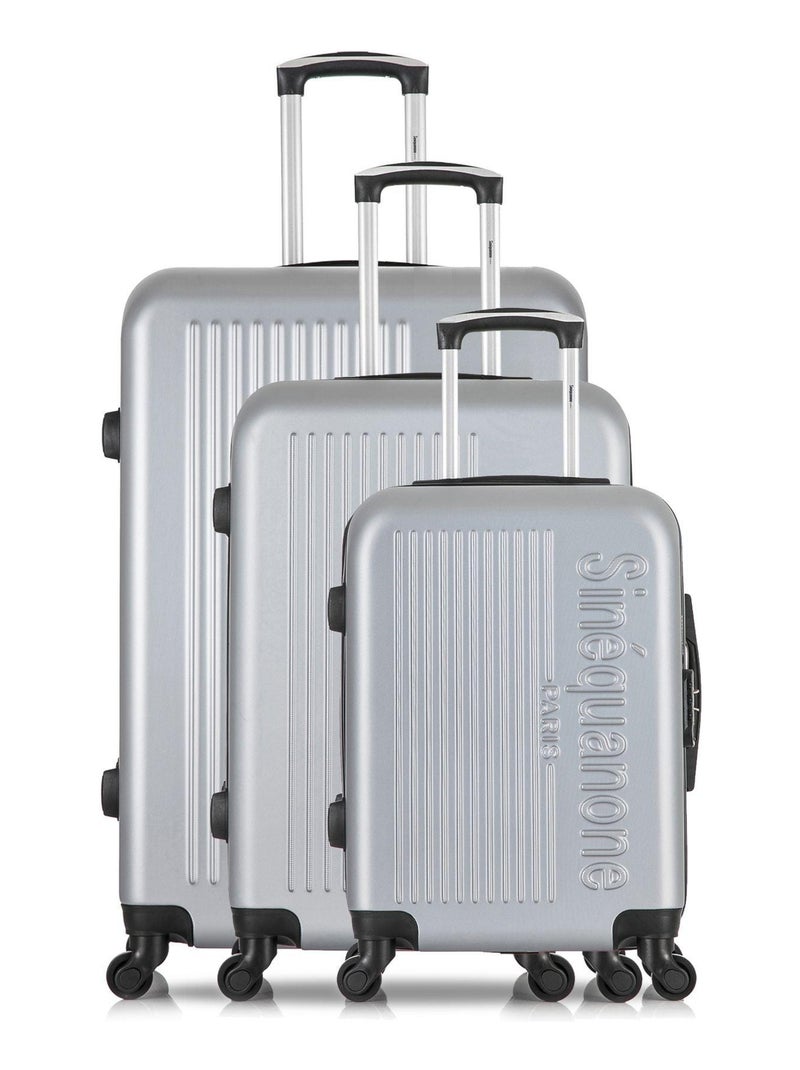 SINEQUANONE - Set de 3 Valises CERES 75 cm 4 Roues Gris - Kiabi