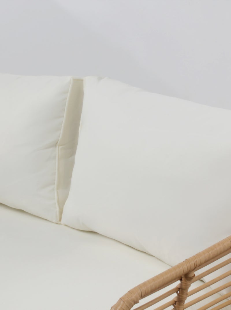 SITIA Salon de jardin 4 places canapé et chaises effet rotin avec coussins conforts Marron - Kiabi