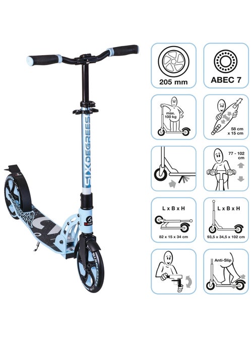 Six Degrees Trottinette bleu pastel - Kiabi Six Degrees Trottinette bleu pastel - Kiabi