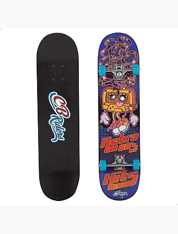 Skateboard en bois retro 80's avec axe en aluminium 79x20 cm cb riders
