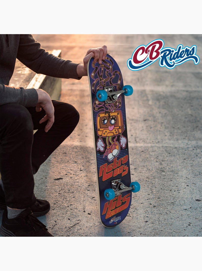 Skateboard en bois retro 80's avec axe en aluminium 79x20 cm cb riders N/A - Kiabi