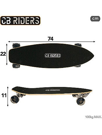Skateboard enfant 4 roues 74 cm cb riders