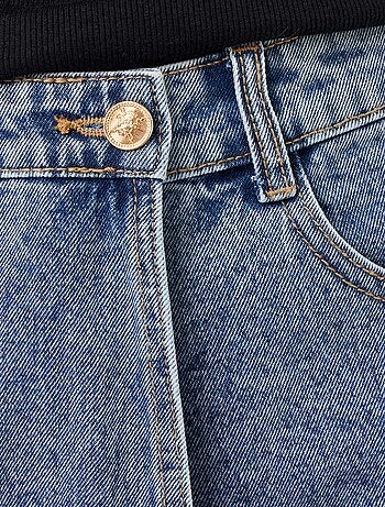 Skort en denim taille haute