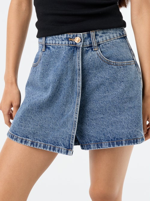Skort en denim taille haute - Kiabi Skort en denim taille haute - Kiabi