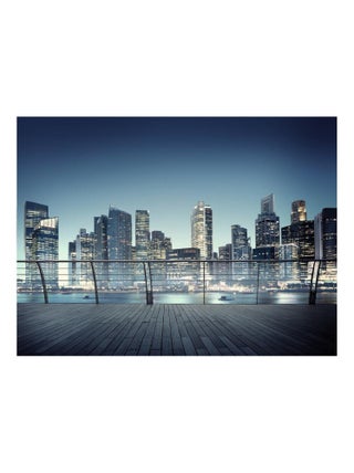 Skyscrapers night skyline, photo murale intissée, 360x270 cm, 4 parts
