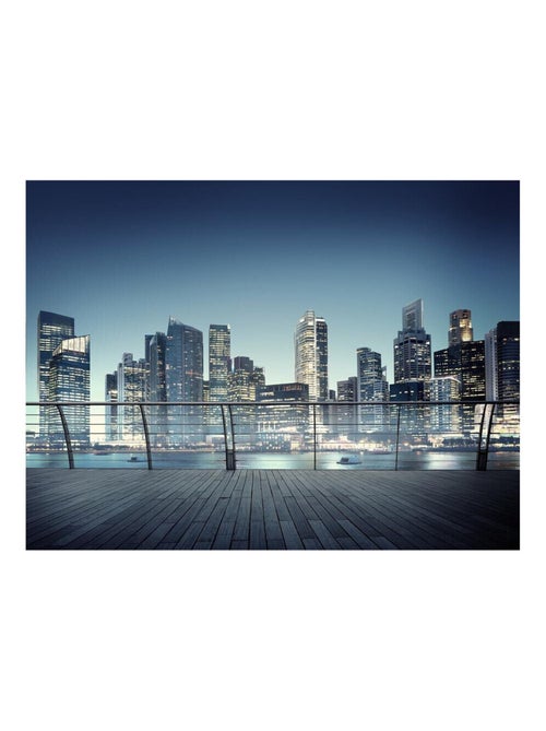 Skyscrapers night skyline, photo murale intissée, 360x270 cm, 4 parts - Kiabi