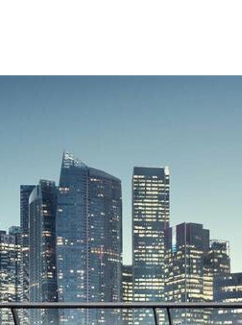 Skyscrapers night skyline, photo murale intissée, 360x270 cm, 4 parts - Kiabi