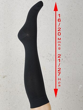 Collant enfant tendance effet genou, taille 116/122 (18), noir-gris