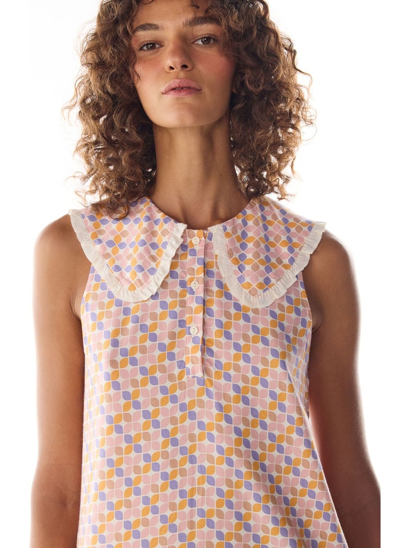 Sleep mode nuisette à motif rétro et volants penti Multicolore - Kiabi