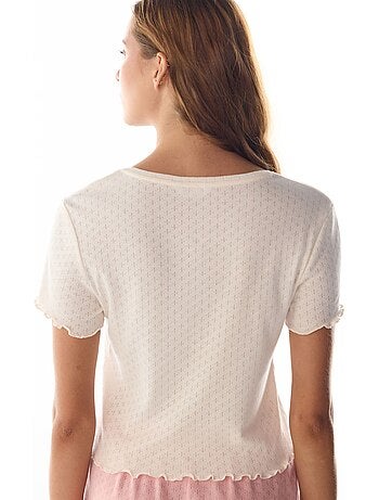 Sleep mode t-shirt à manches courtes pointel haut de pyjama penti