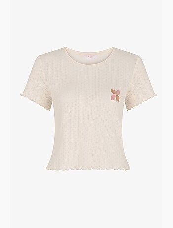 Sleep mode t-shirt à manches courtes pointel haut de pyjama penti