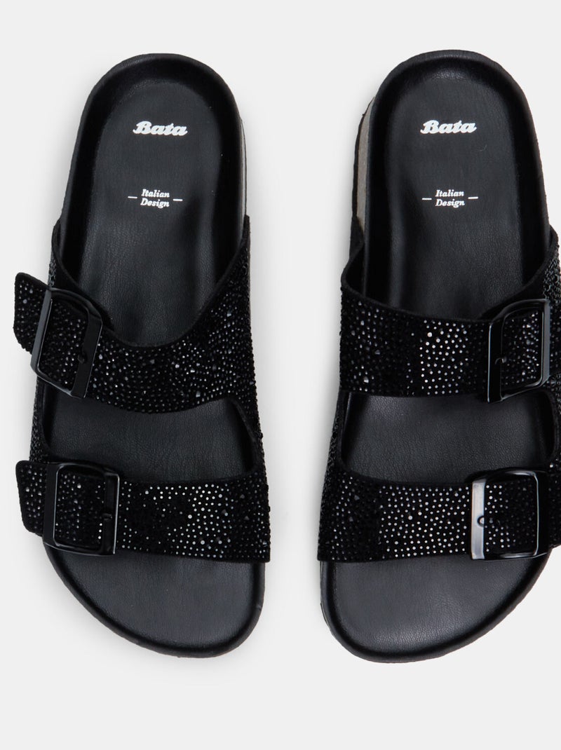 Slides avec micro strass BATA Noir - Kiabi