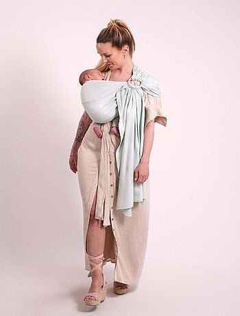 Sling Echarpe Tissée Sans Nœud - Azur Clair