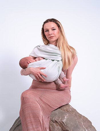 Sling Echarpe Tissée Sans Nœud - Azur Clair