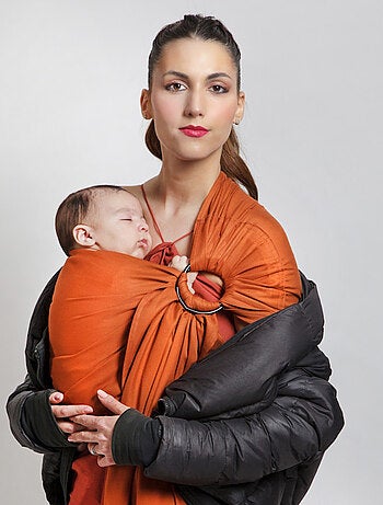 Sling Echarpe Tissée Sans Nœud - Fauve