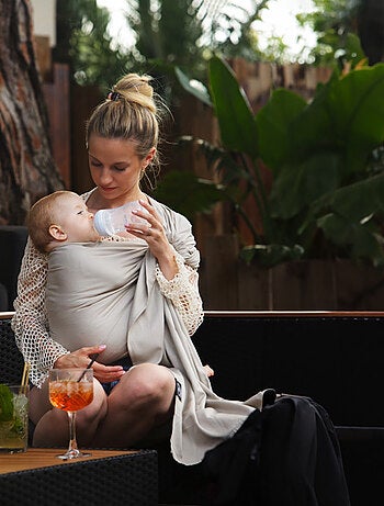 Sling Echarpe Tissée Sans Nœud - Or Blanc