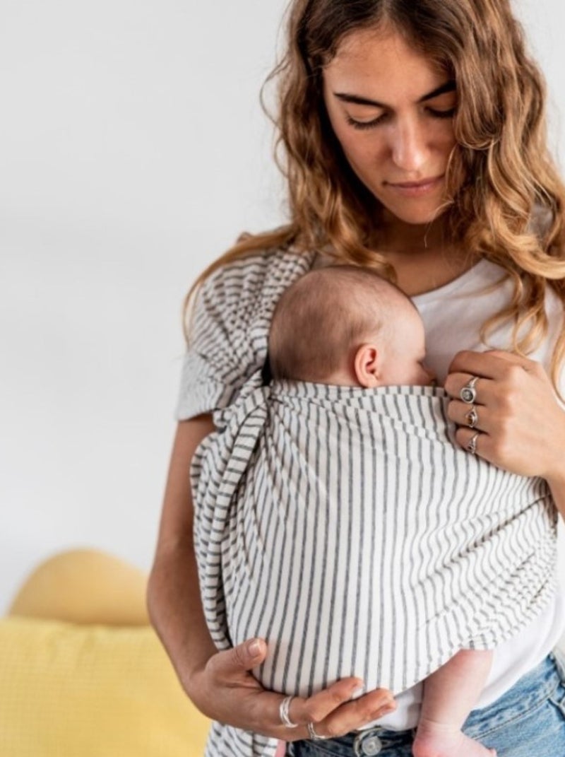 Sling Porte-Bébé Bio Rayé Bleu marine - Kiabi