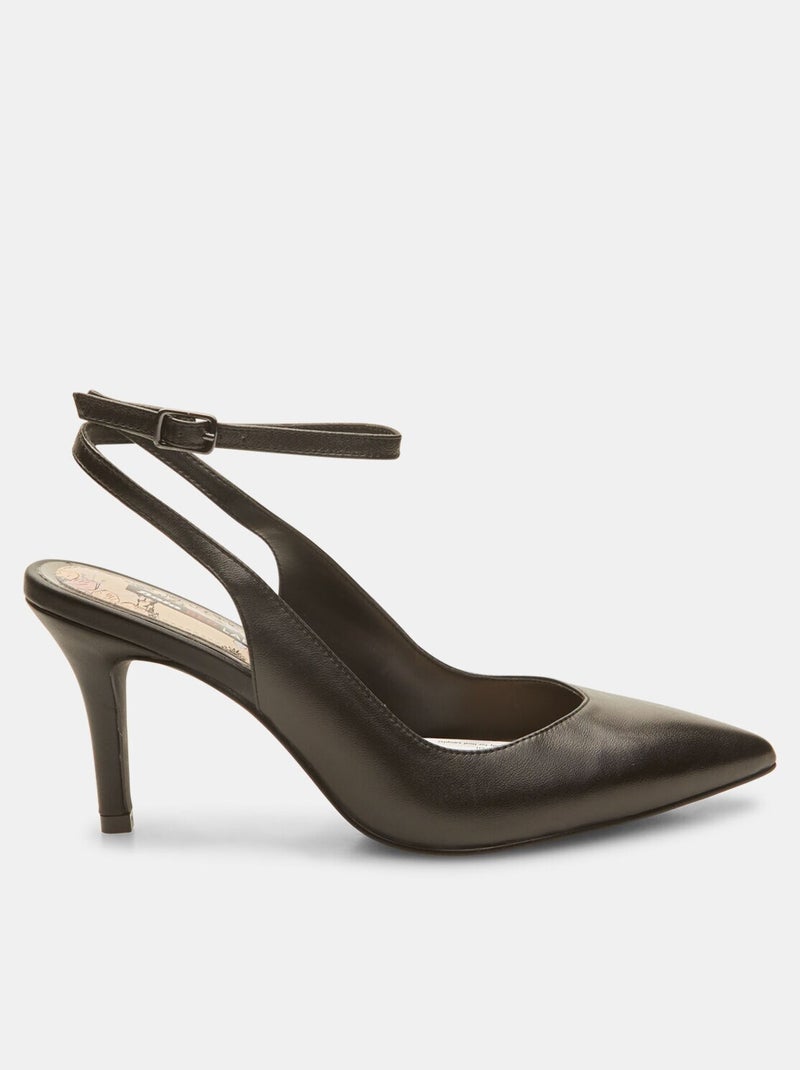 Slingback pointus talon aiguille et bride cheville Noir - Kiabi