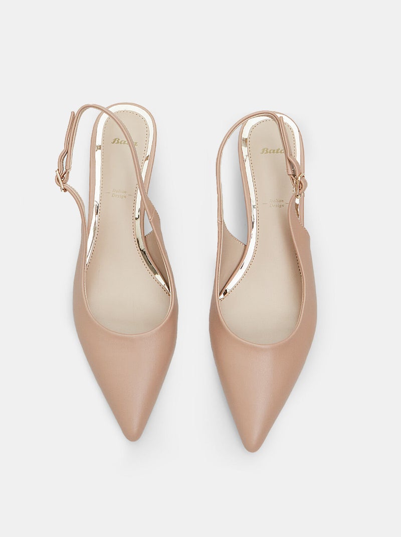 Slingbacks avec talon de 4,5 cm BATA Beige - Kiabi