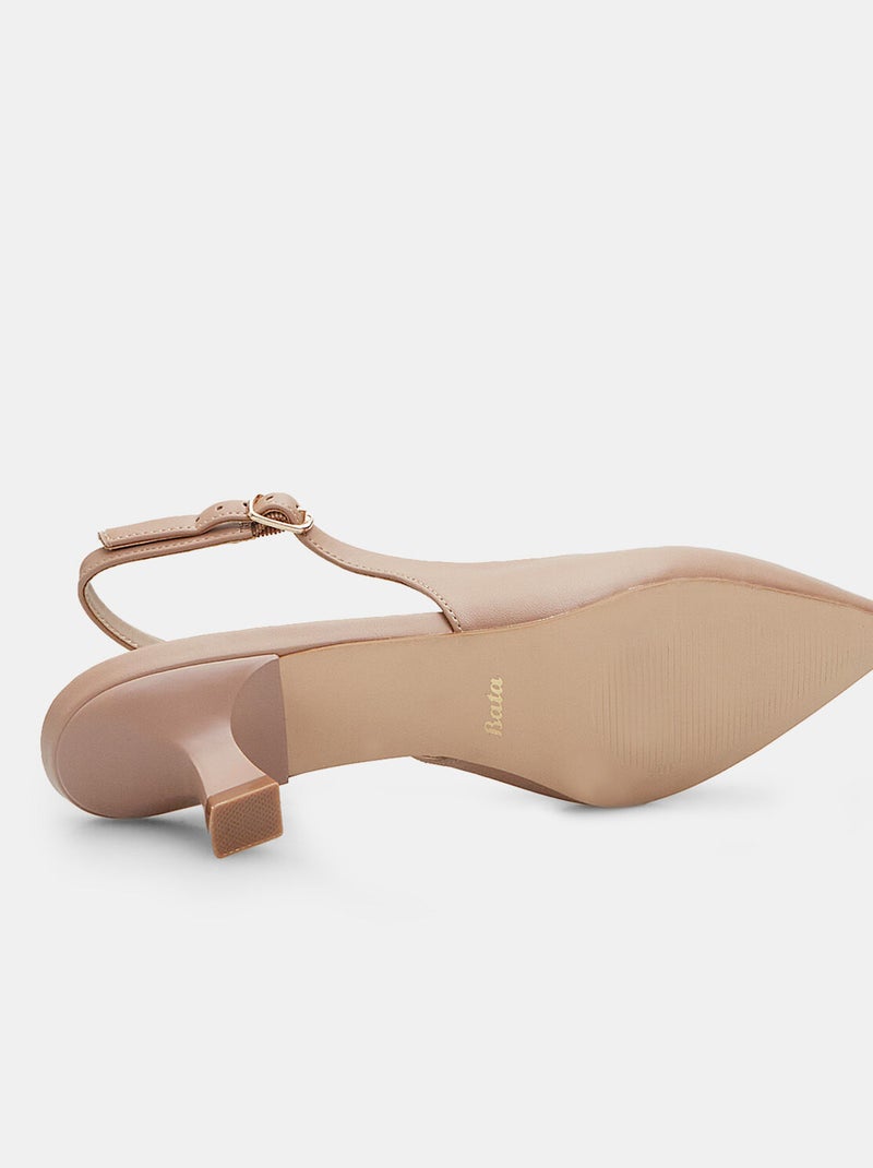 Slingbacks avec talon de 4,5 cm BATA Beige - Kiabi