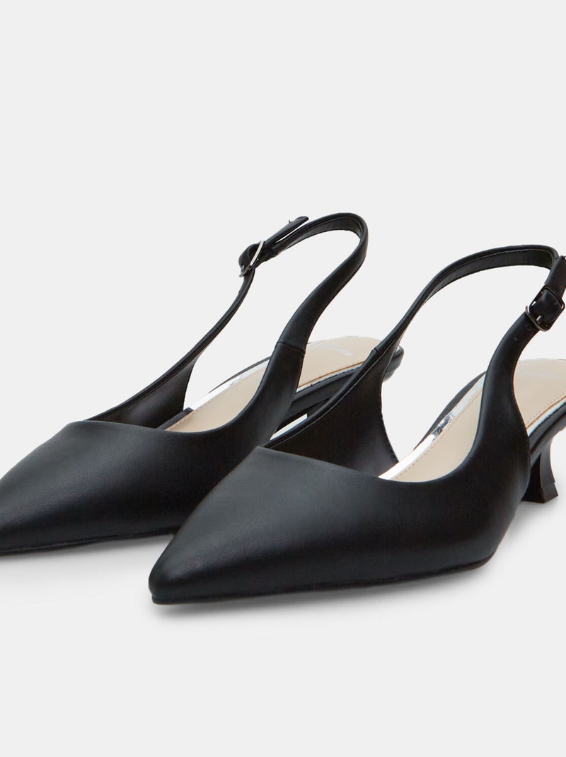Slingbacks avec talon de 4,5 cm BATA Noir - Kiabi