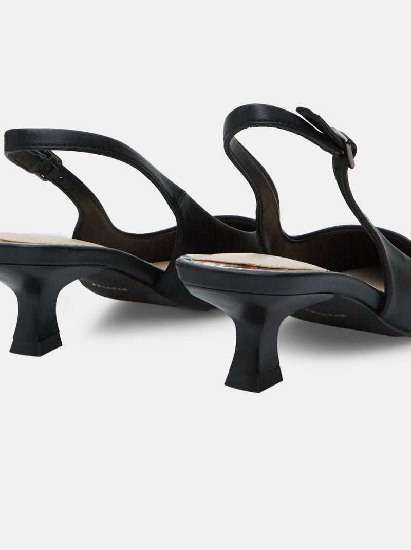 Slingbacks avec talon de 4,5 cm BATA Noir - Kiabi