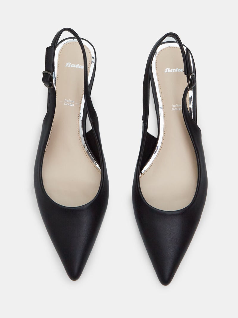 Slingbacks avec talon de 4,5 cm BATA Noir - Kiabi