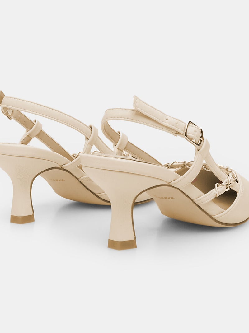 Slingbacks avec talon de 6 cm BATA Beige - Kiabi