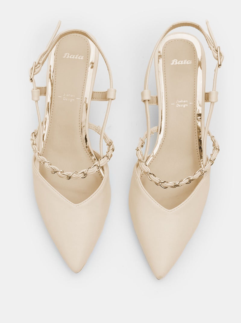 Slingbacks avec talon de 6 cm BATA Beige - Kiabi