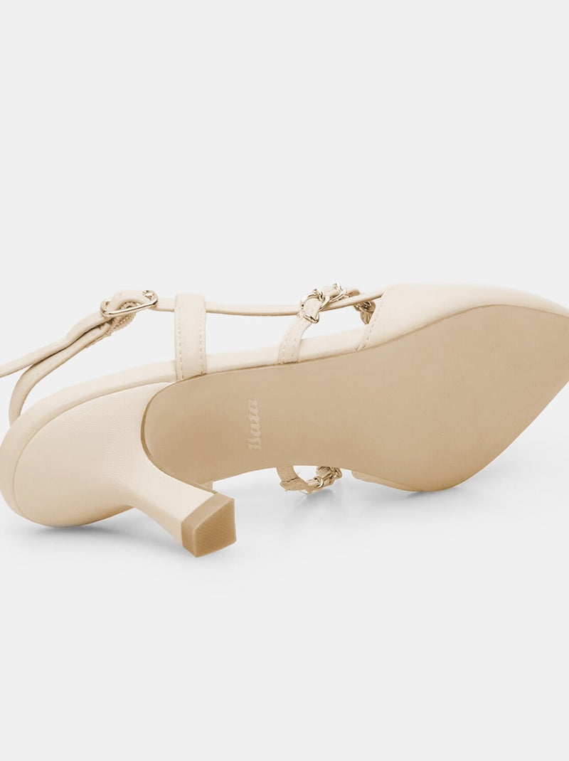 Slingbacks avec talon de 6 cm BATA Beige - Kiabi