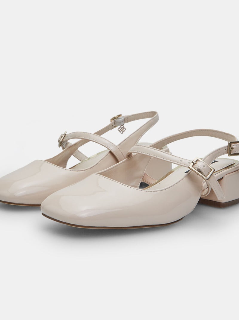slingbacks vernis Bata Red Label avec talon de 3,5 cm Beige - Kiabi