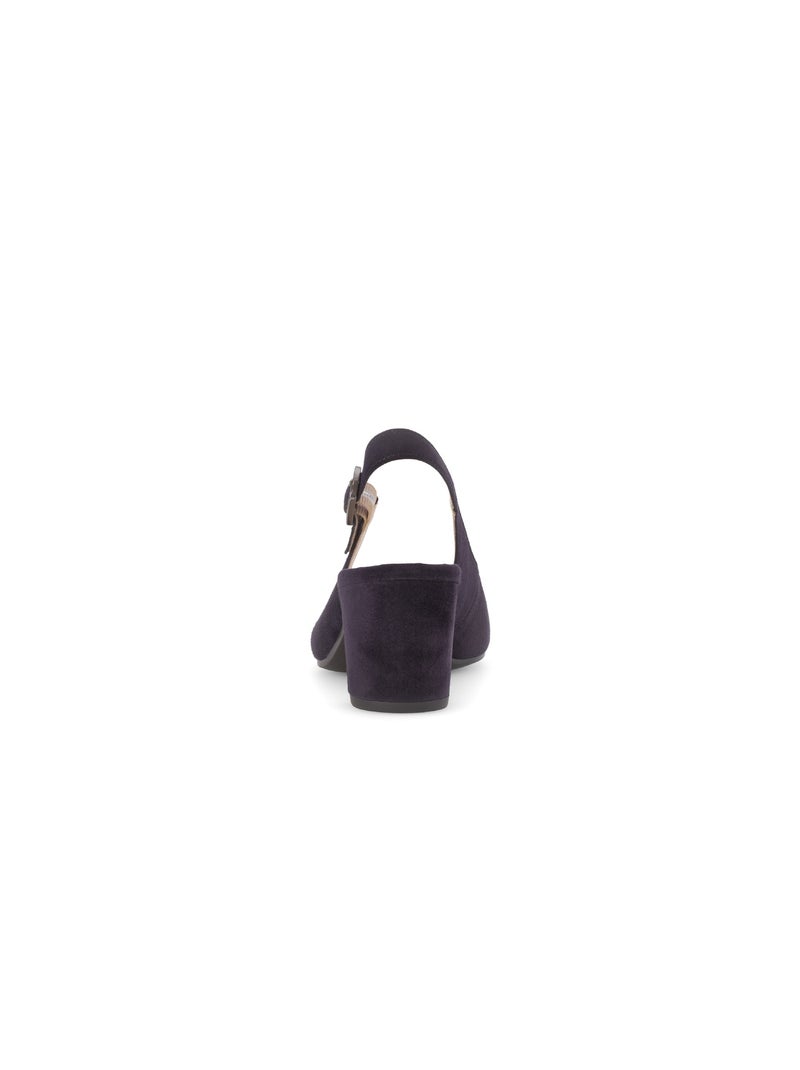 Slings brides arrière  en cuir velours Bleu - Kiabi
