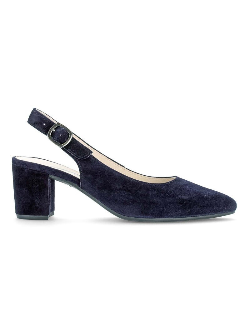 Slings  en cuir velours Bleu marine - Kiabi