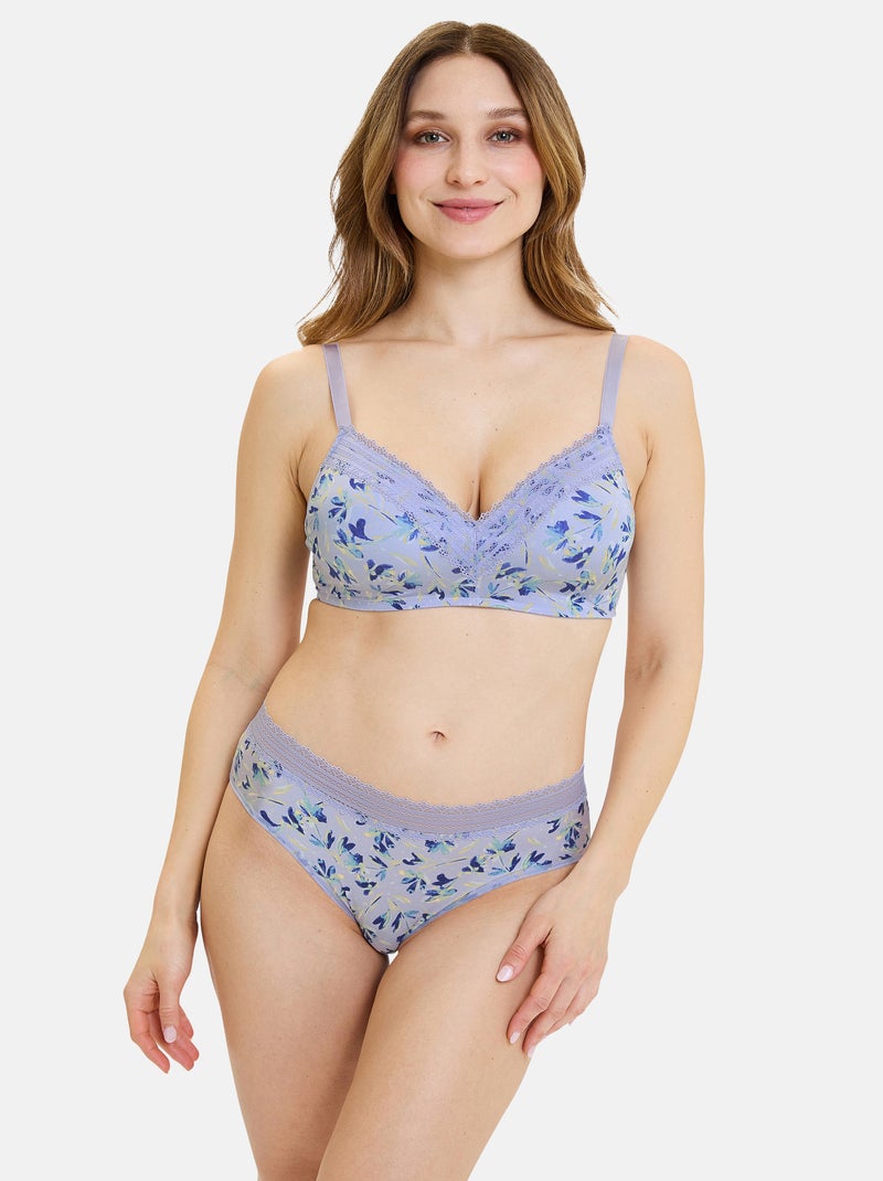 Slip agathe fantaisie sans complexe lingerie Bleu - Kiabi