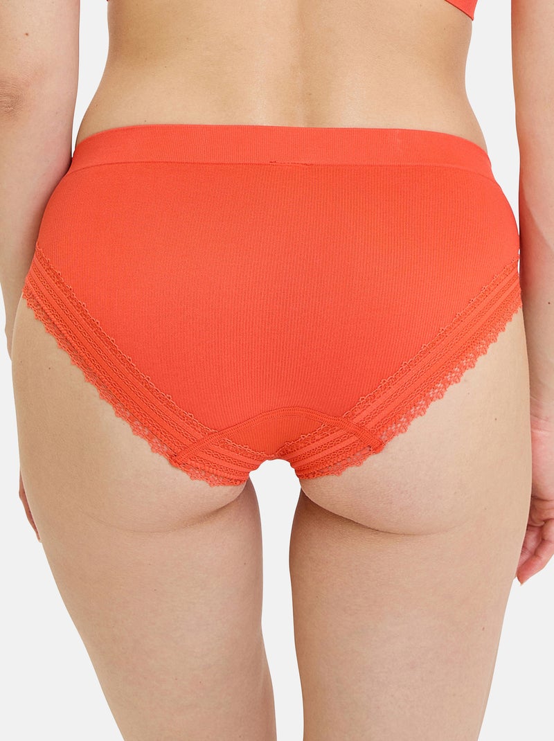 Slip agathe sans complexe lingerie Orange corail - Kiabi