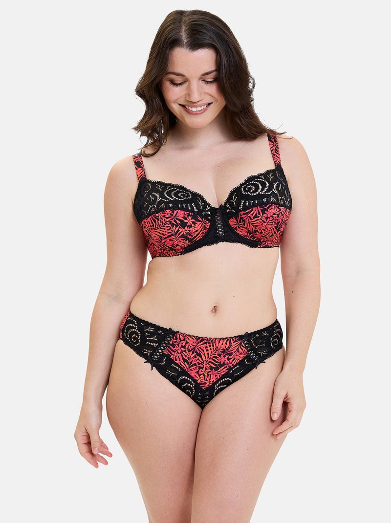 Slip amelie print sans complexe lingerie Noir Rouge - Kiabi