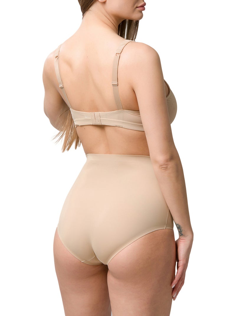 Slip amincissant microfibre taille haute 26 cm Sculpt Beige - Kiabi