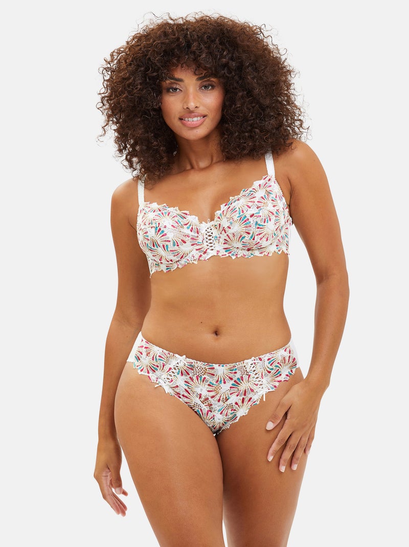 Slip Arum Mosaic Sans Complexe Blanc Rouge Bleu - Kiabi