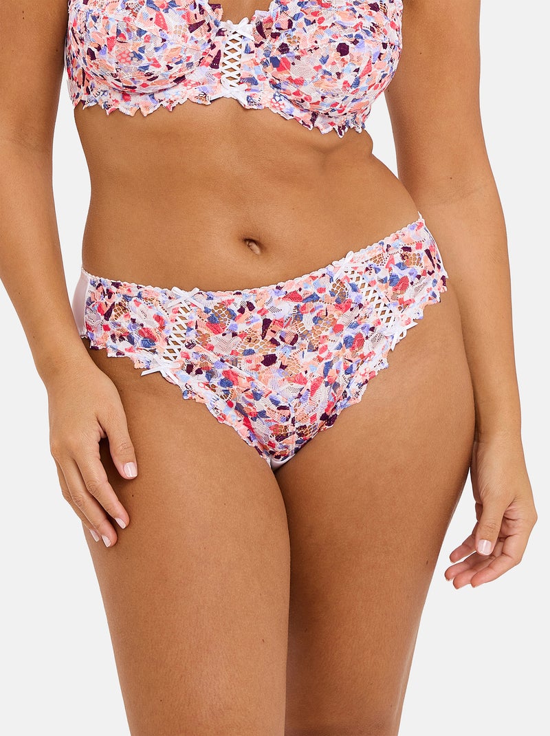Slip Arum Mosaic Sans Complexe Blanc Violet Bleu - Kiabi
