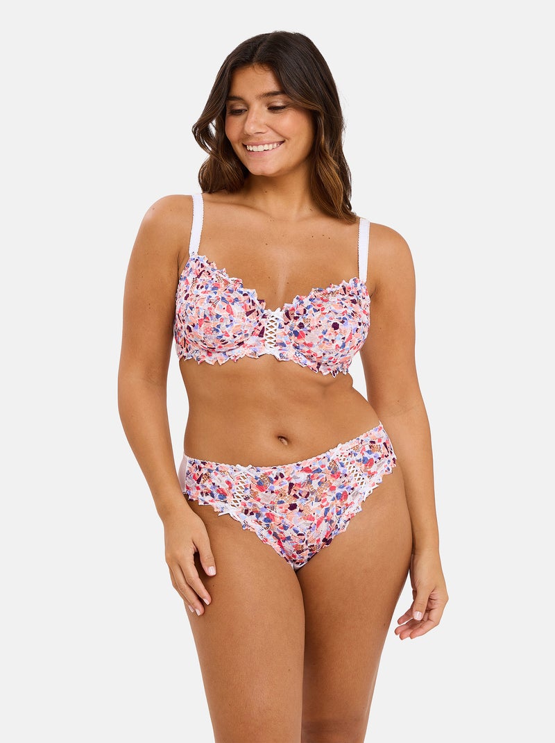 Slip arum mosaic sans complexe lingerie Blanc Violet Bleu - Kiabi