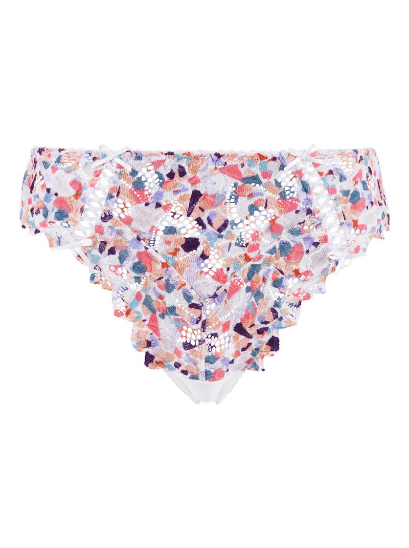 Slip arum mosaic sans complexe lingerie Blanc Violet Bleu - Kiabi