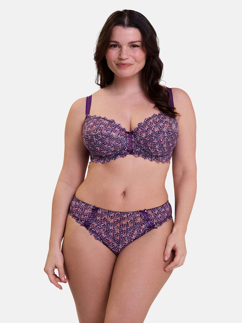 Slip arum mosaic sans complexe lingerie Violet aubergine - Kiabi