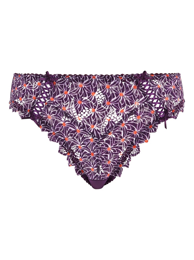 Slip arum mosaic sans complexe lingerie Violet aubergine - Kiabi