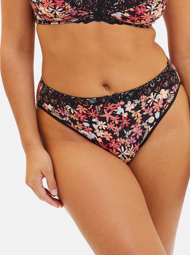 Slip Ava Fantaisie Sans Complexe Noir Rose - Kiabi
